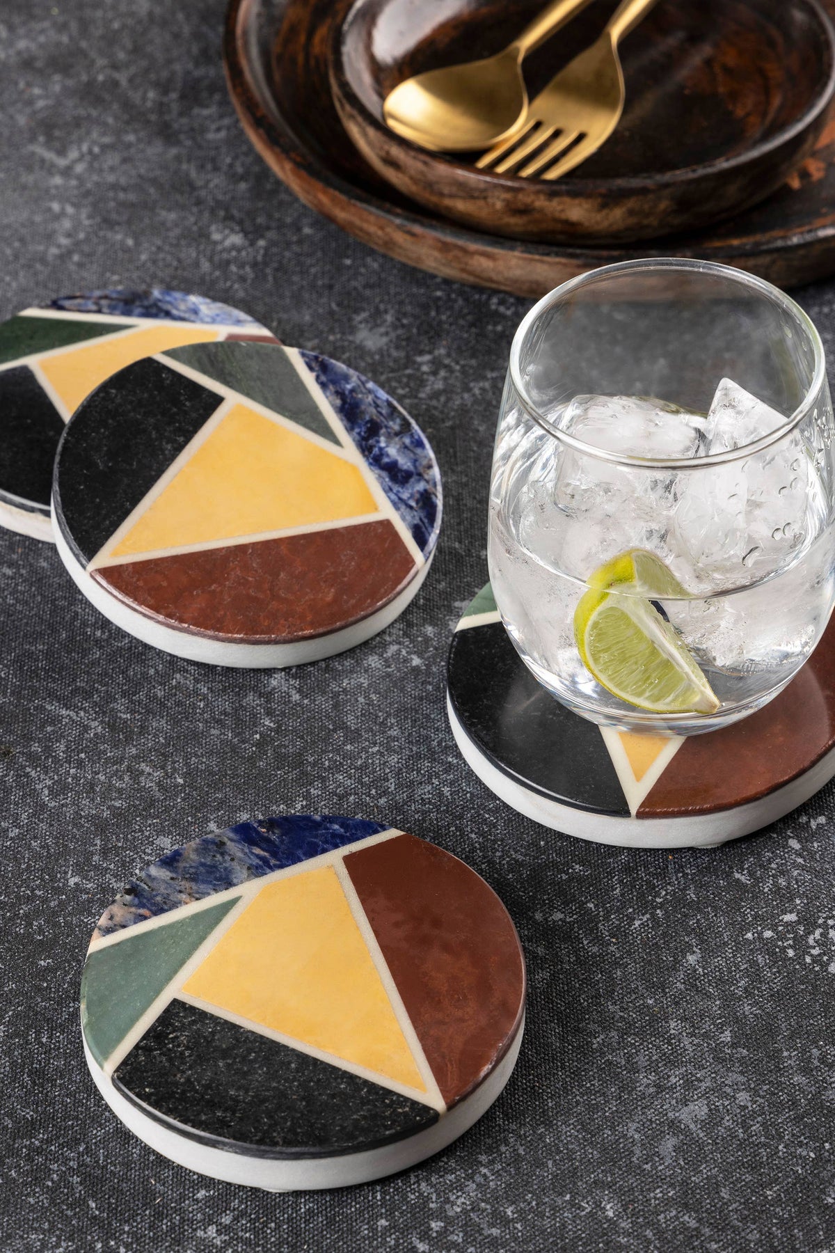 Gauri Kohli: Bennett Marble Coasters, Set of 4