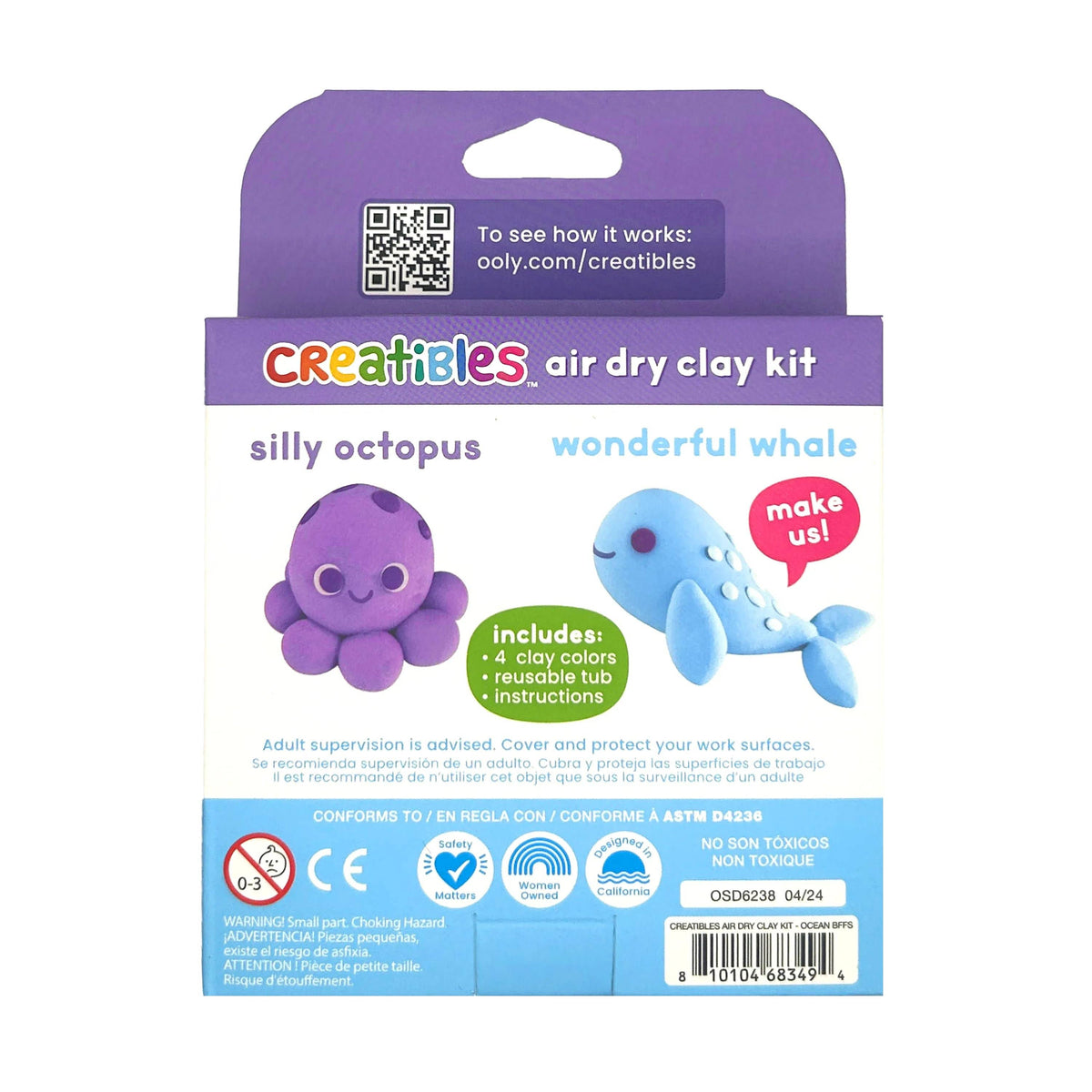 OOLY: Creatibles D.I.Y. Air-Dry Clay Kit: Ocean BFFs (Set of 4)