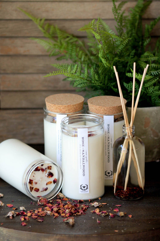 Nectar Republic: Rose Sandalwood : Apothecary Candle (Grounding)