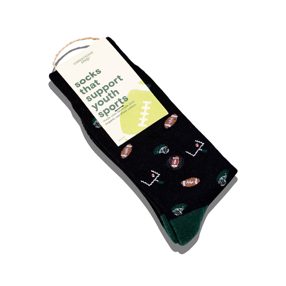 Conscious Step: Socks that Support Youth Sports (Black Footballs)