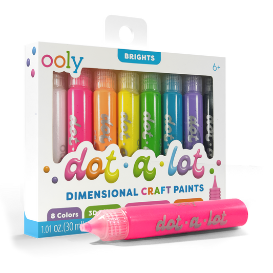 OOLY: Dot-A-Lot: Dimensional Craft Paint - Bright (Set of 8)