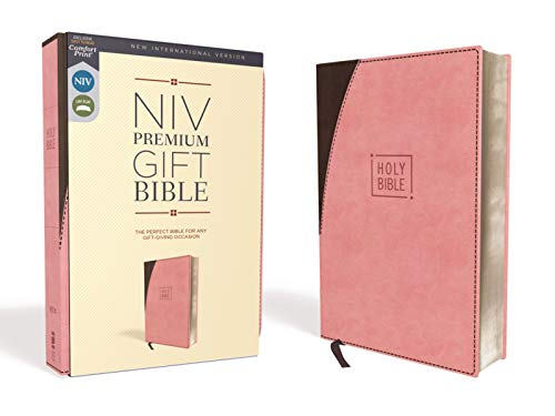 NIV, Premium Gift Bible, Leathersoft, Pink/Brown, Red Letter, Comfort Print: The Perfect Bible for Any Gift-Giving Occasion
