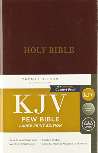 KJV, Pew Bible, Large Print, Hardcover, Burgundy, Red Letter, Comfort Print: Holy Bible, King James Version