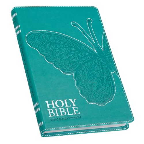 KJV Holy Bible, Gift Edition for Girls/Teens King James Version, Faux Leather Flexible Cover, Teal Butterfly (KJV Gift Editions)