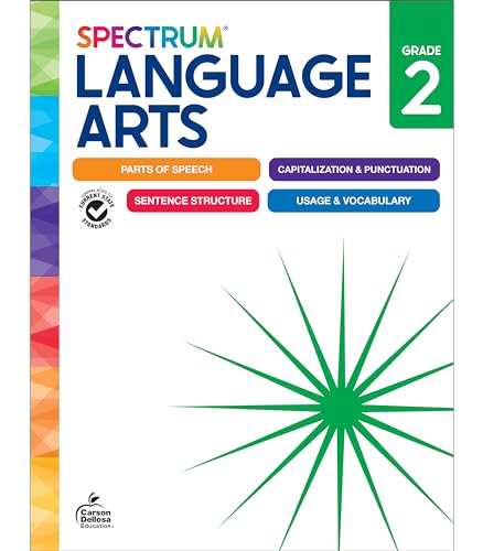 Spectrum 2nd Grade Language Arts Workbook, Second Grade Workbook Covering Parts of Speech, Punctuation, Sentence Structure, Grammar, and Vocabulary, Language Arts 2nd Grade Curriculum