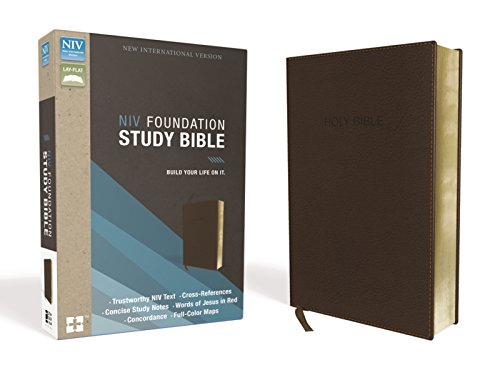 NIV, Foundation Study Bible, Leathersoft, Brown, Red Letter