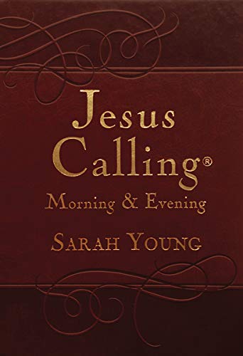 Jesus Calling Morning and Evening, brown leathersoft hardcover, with Scripture references