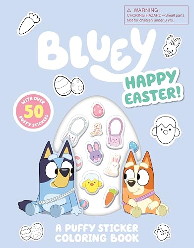 Bluey: Happy Easter! A Puffy Sticker Coloring Book: With Over 50 Puffy Stickers