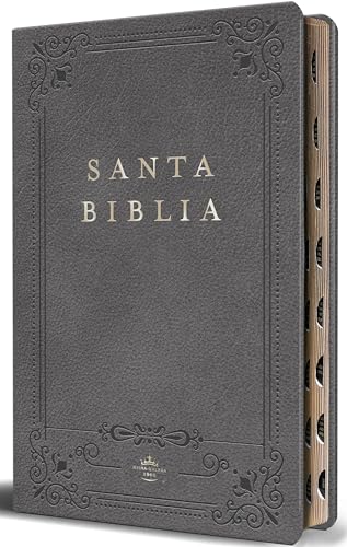 Biblia RVR 1960 letra grande tamaño manual, Piel gris con índice / Spanish Bible RVR 1960 Handy Size Large Print Leathersoft Gray with index (Spanish Edition)