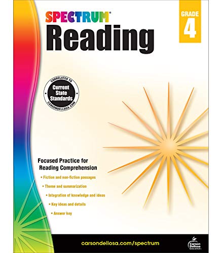 Spectrum Paperback Reading Workbook, Grade 4, Ages 9-10