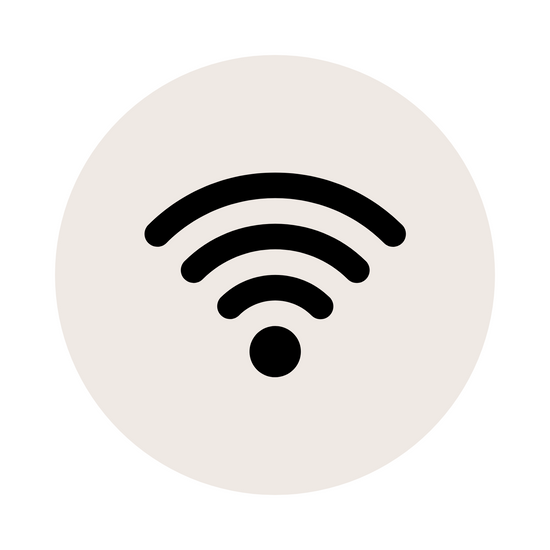 A white background with a wifi icon, symbolizing wireless connectivity
