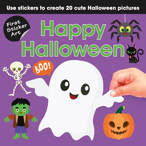 First Sticker Art: Happy Halloween: Color By Stickers for Kids, Make 20 Pictures! (Independent Activity Book for Ages 3+)