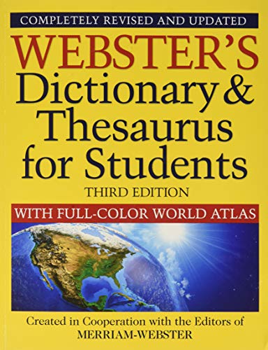 Webster's Dictionary & Thesaurus with Full Color World Atlas, Third Edition, 2020 Copyright, NEW EDITION