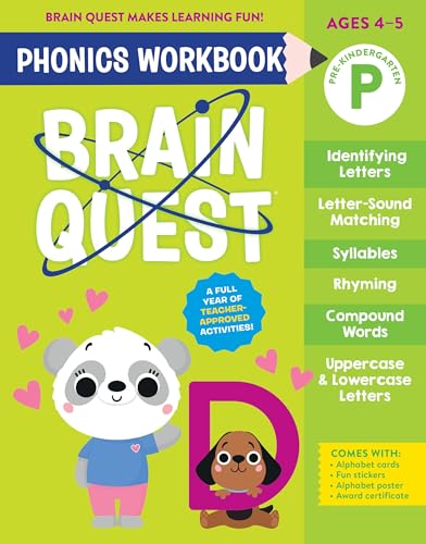 Brain Quest Phonics Workbook: Pre-Kindergarten (Volume 1) (Brain Quest Phonics Workbooks, 1)