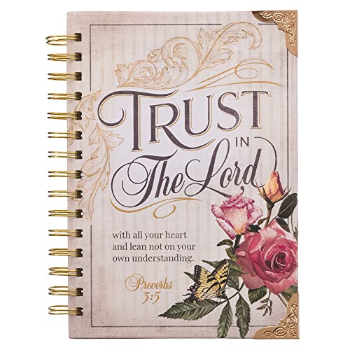 Christian Art Gifts Journal w/Scripture for Women Trust In The Lord Butterfly Proverbs 3:4 Bible Verse Burgundy 192 Ruled Pages, Large Hardcover Notebook, Wire Bound