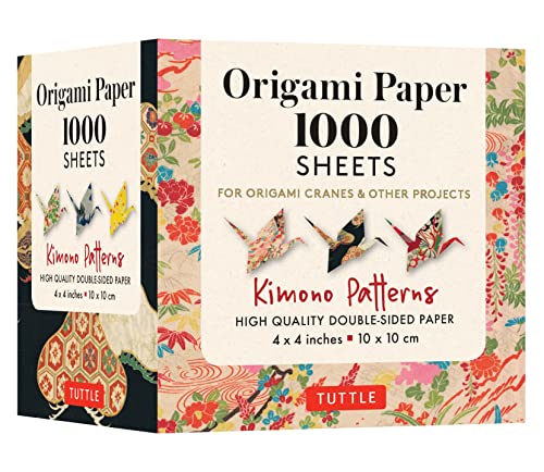 Origami Paper 1,000 sheets Kimono Patterns 4' (10 cm): Tuttle Origami Paper: Double-Sided Origami Sheets Printed with 12 Different Designs (Instructions Included)