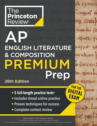 Princeton Review AP English Literature & Composition Premium Prep, 26th Edition: 5 Practice Tests + Digital Practice Online + Content Review (College Test Preparation)