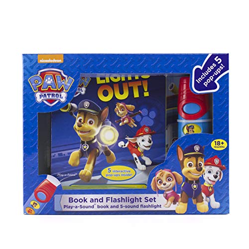 Nickelodeon PAW Patrol Chase, Marshall, Skye and More! - Light the Way! Pop-up Board Book and Sound Flashlight Toy Set - PI Kids (Play-A-Sound)