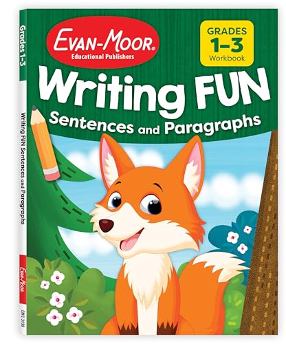 Evan-Moor Writing FUN Sentences and Paragraphs: Grades 1-3, Writing Basics for Kids, Practice, Subject and Predicate, Topic Sentences, Supporting Details, Closing Sentences, Workbook