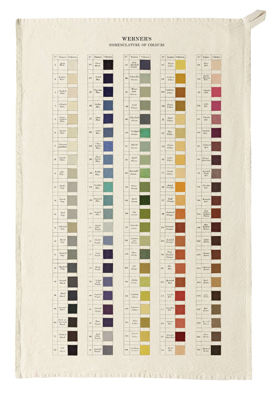 Roomytown Inc: Organic Cotton Tea Towel - Werner's Nomenclature of Colours