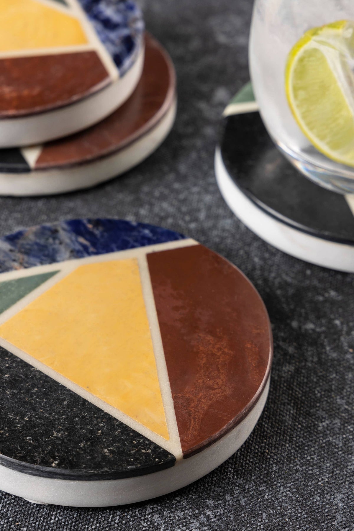 Gauri Kohli: Bennett Marble Coasters, Set of 4