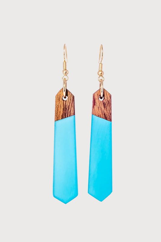 Wooden Element: Blu Breeze Earrings