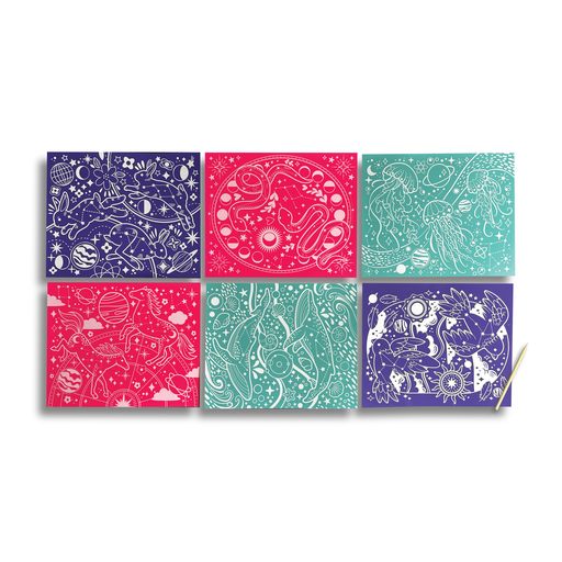 OOLY: Scratch & Shine Scratch Cards - Celestial Skies (7 PC Set)