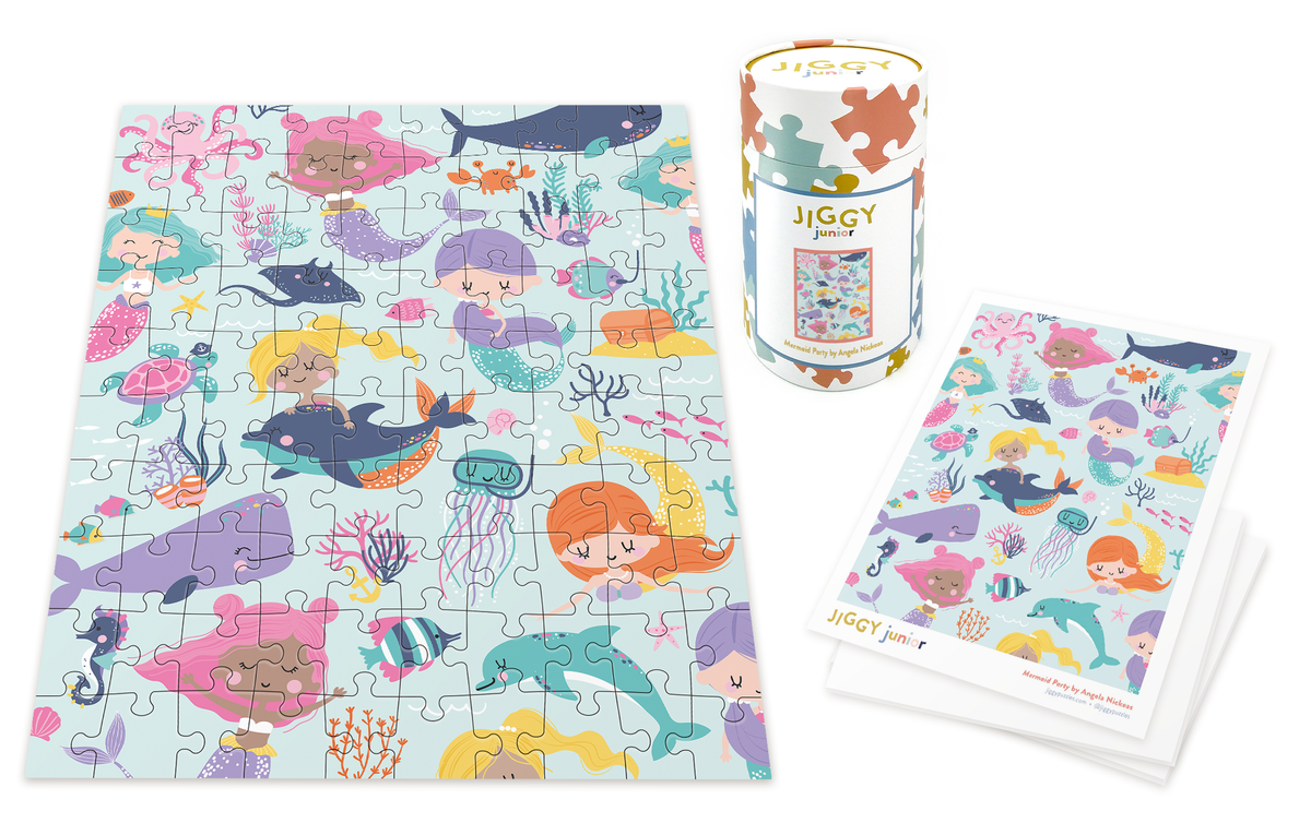 JIGGY Puzzles: JIGGY Junior 100pc: Mermaid Party by Angela Nickeas