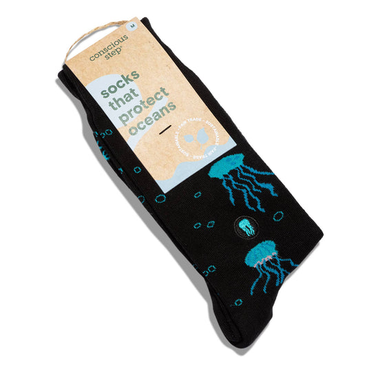 Conscious Step: Socks that Protect Oceans (Black Jellyfish)