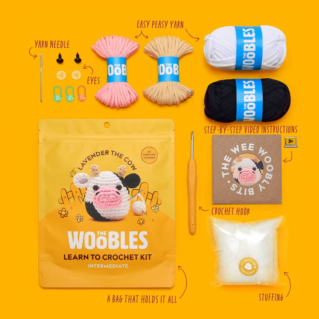 The Woobles: Lavender the Cow Crochet Kit