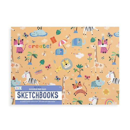 OOLY: Doodle Pad Duo Sketchbooks: Safari Party - Set of 2