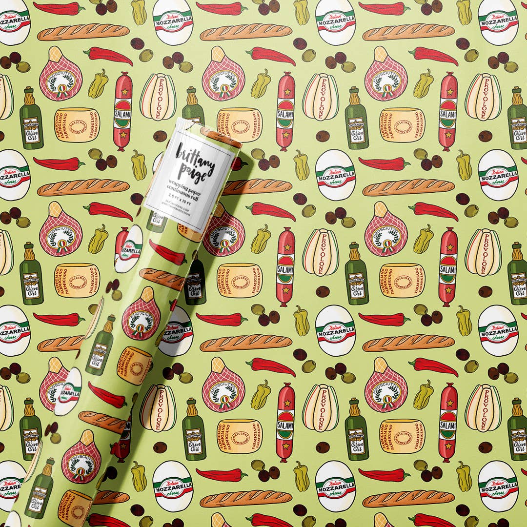 Brittany Paige: Italian Meats & Cheeses Wrapping Paper Roll