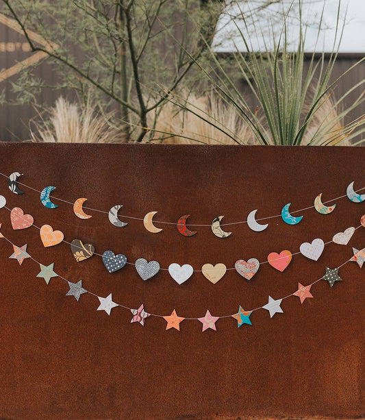 Matr Boomie Fair Trade: Hearts Recycled Paper Garland - Eco Friendly Tree Free Decor