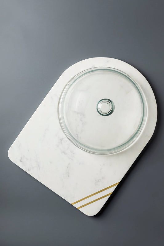 Gauri Kohli: Bavaria Marble Cheese Board with Glass Cloche