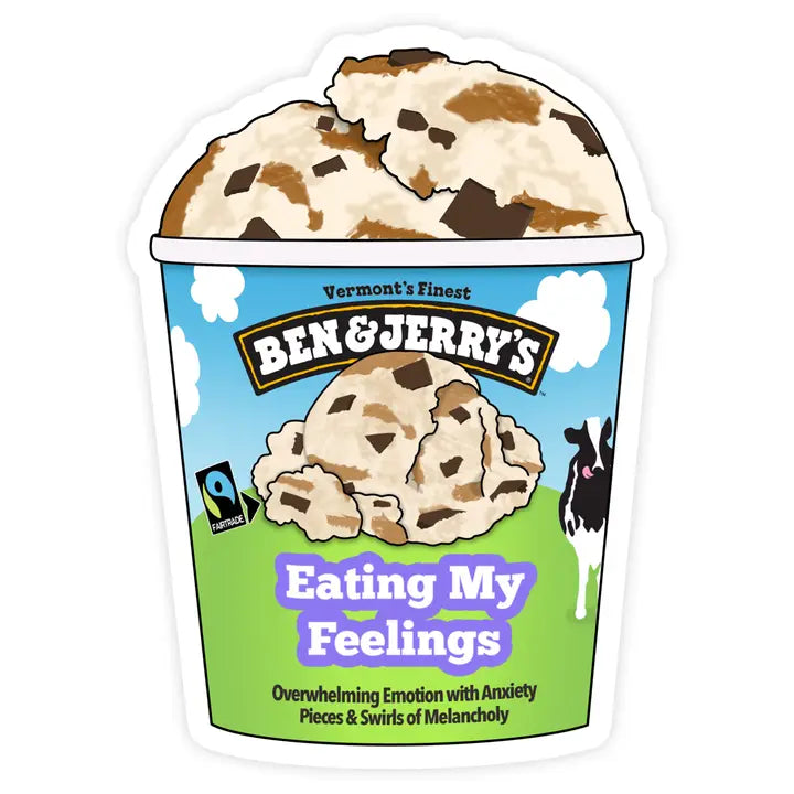Shop Trimmings: Ben & Jerry's Eating My Feelings Ice Cream Sticker