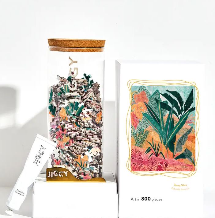 JIGGY: Puzzle & Glue Kit: Lazy Girl Book Club (800 pc)