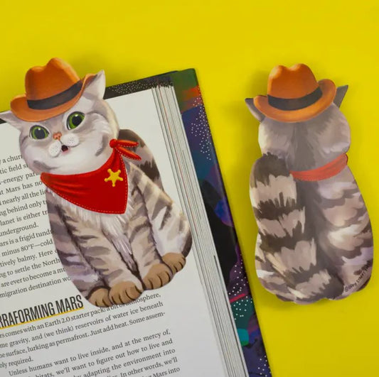 Grey Street Paper: Western Cat Die-Cut Bookmark