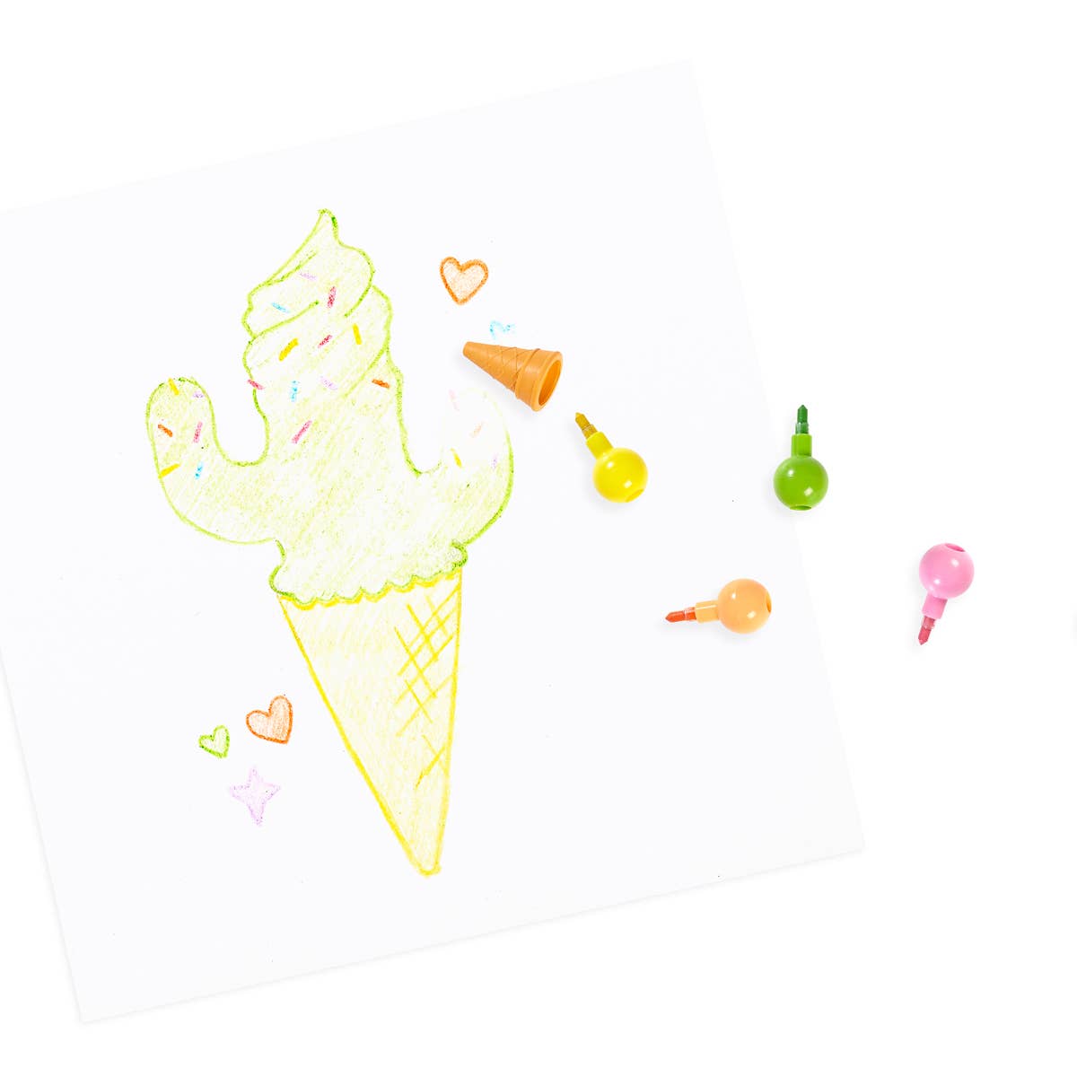 OOLY: Rainbow Scoops Vanilla Scented Stacking Erasable Crayons