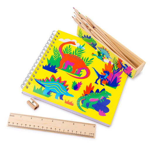 SNIFTY: DINO DAYS - WOODEN COLORED PENCIL BOX