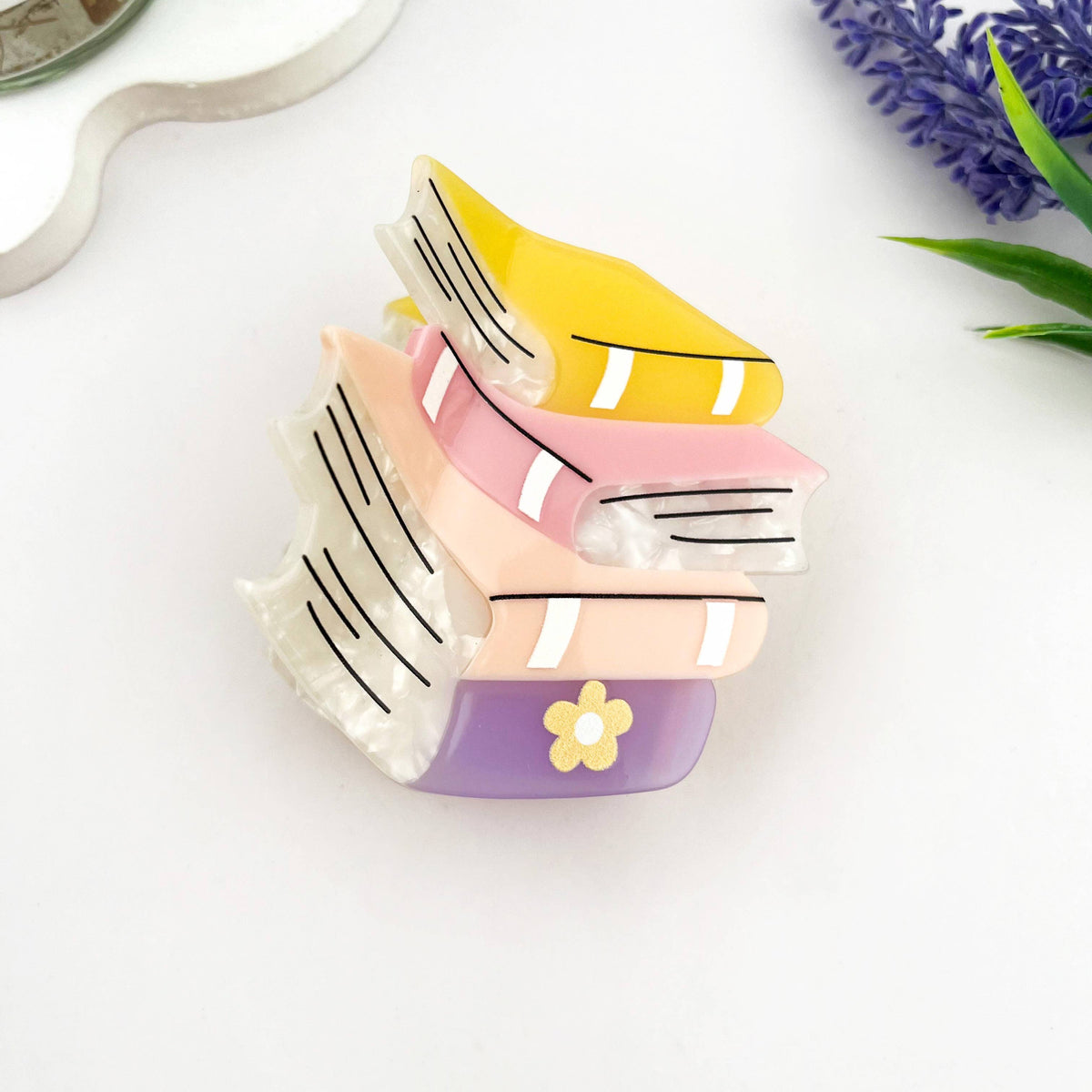 mildstyles: Book & Pen Acetate Hair Claw Clip – Creative Design