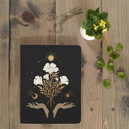 Denik: Celestial Flowers Medium Layflat Journal Notebook