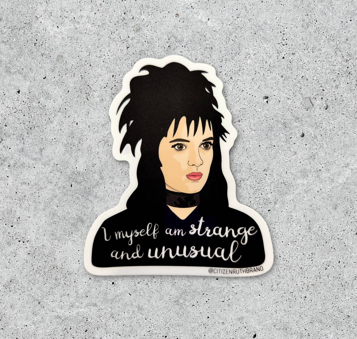 Citizen Ruth: Beetlejuice Lydia Deets I Myself Am Strange vinyl sticker
