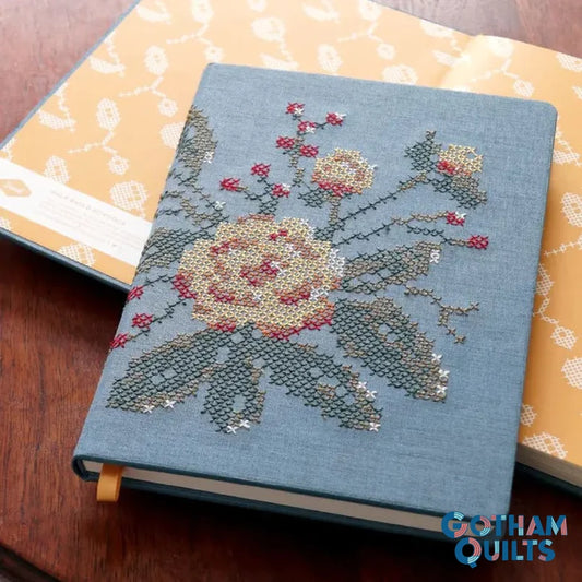 Denik: Cross Stitch Flowers Embroidered Journal