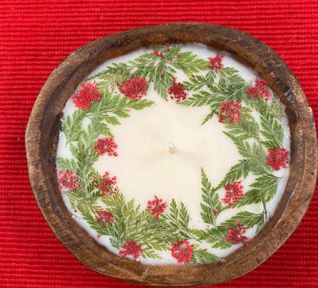 Plaid Rooster Co: Holiday "Yuletide" Round Dough Bowl Soy Candle