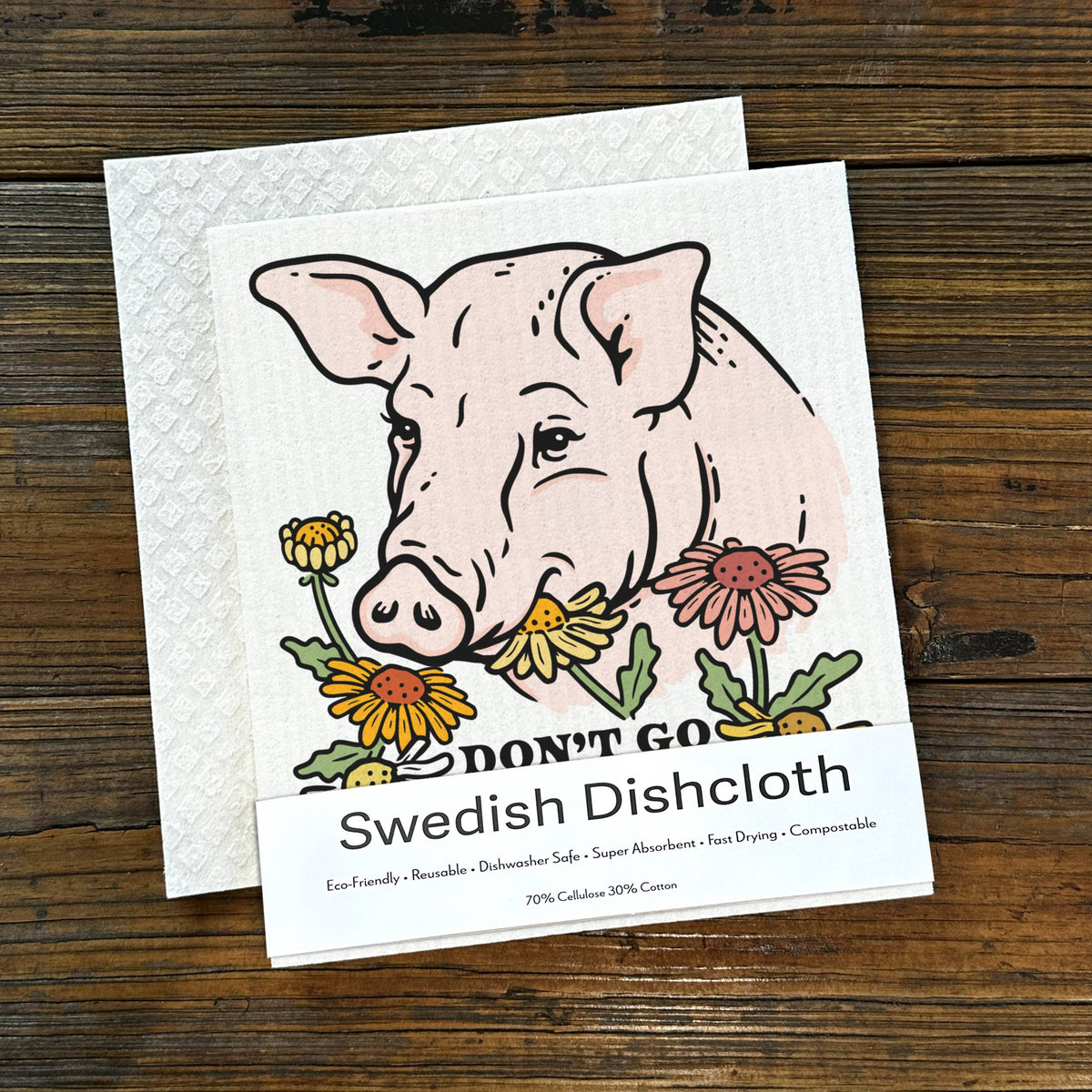 Two Little Fruits: Swedish Dishcloth - Funny Pig Dishcloth – Kitchen Gift