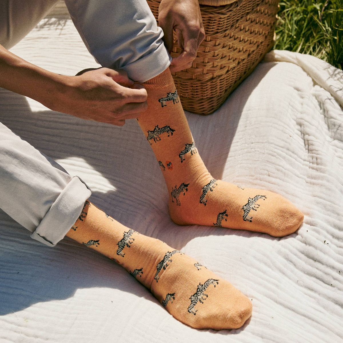 Conscious Step: Socks that Protect Zebras (Orange Zebras)