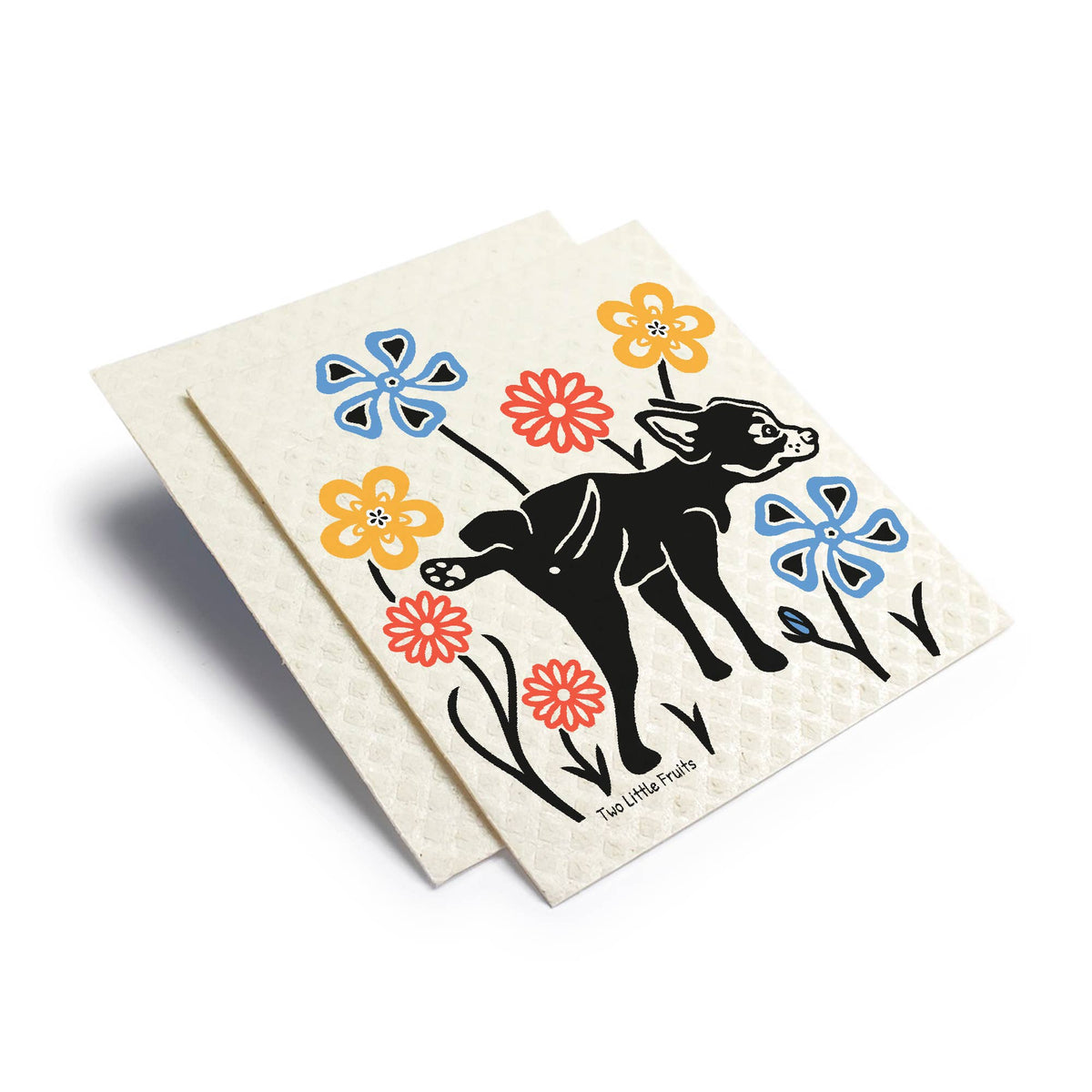 Two Little Fruits: Swedish Dishcloth - Funny Dog Dishcloth – Reusable Swedish