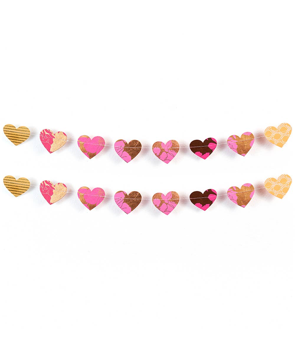 Matr Boomie Fair Trade: Hearts Recycled Paper Garland - Eco Friendly Tree Free Decor
