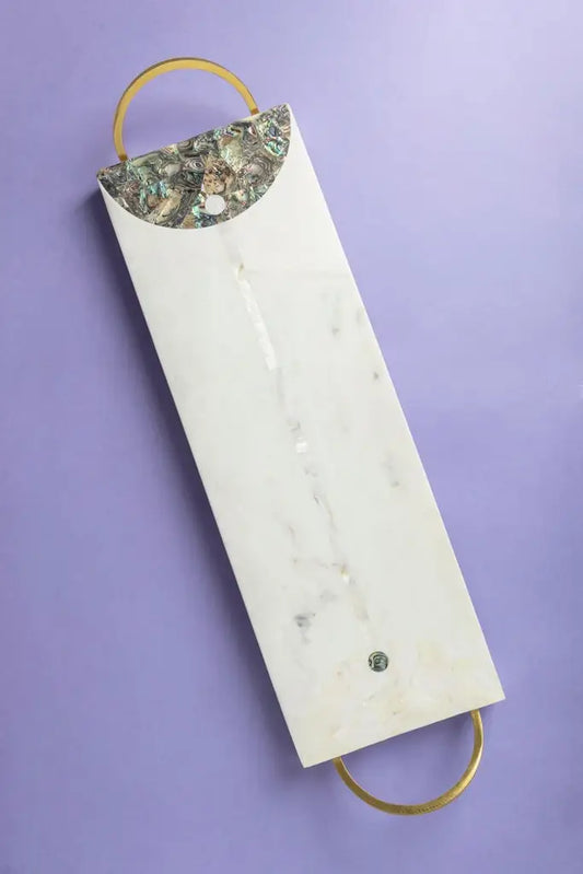 Gauri Kohli: Volga Marble Cheese Board - 18.0" x 6.0"