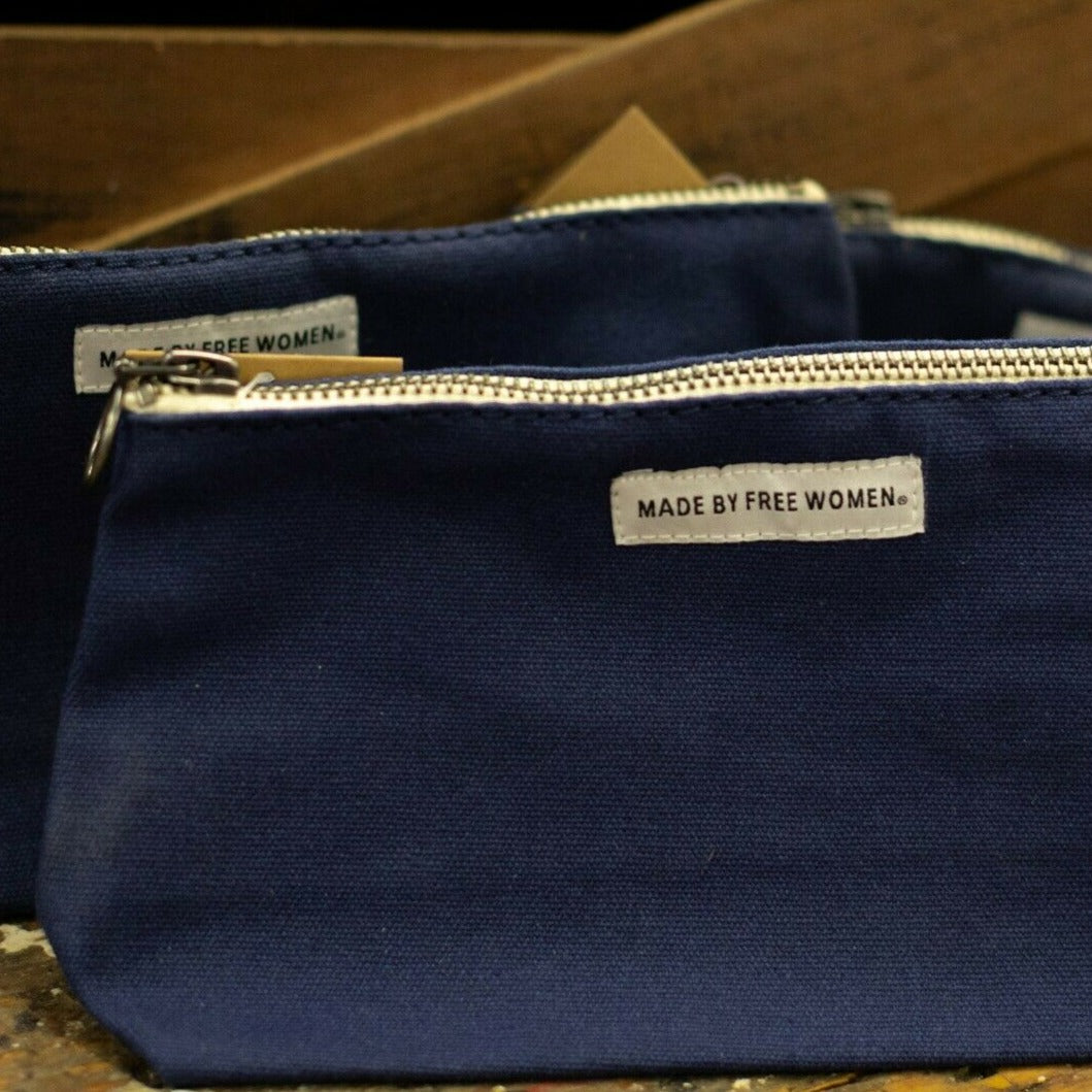 Made Free Zipper Pouch: Indigo